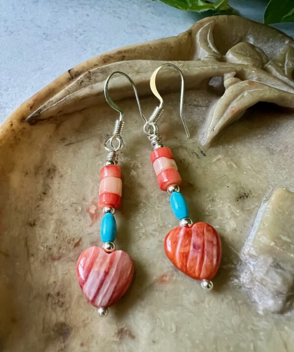 Oyster-Heart-Earrings-with-Coral-Heishe-and-Turquoise