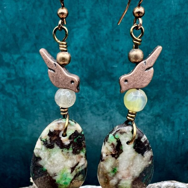 Parrot Wing Chrysocolla Earrings