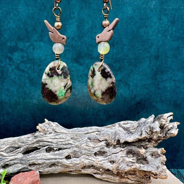 Parrot Wing Chrysocolla Earrings - Image 4