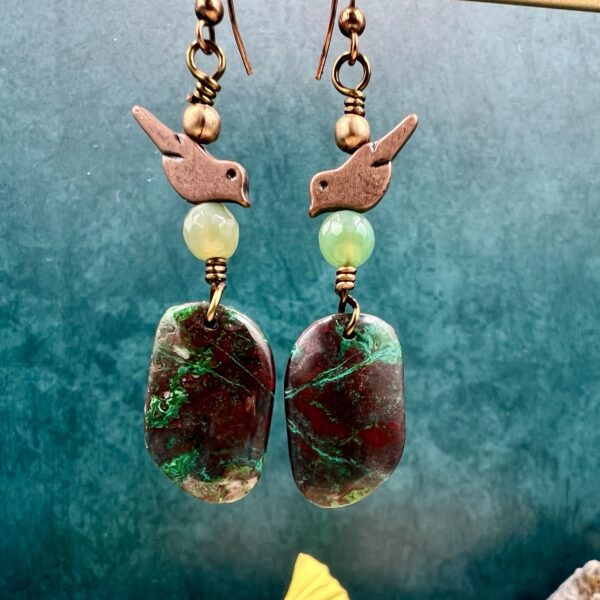 Parrot Wing Chrysocolla Earrings - Image 3